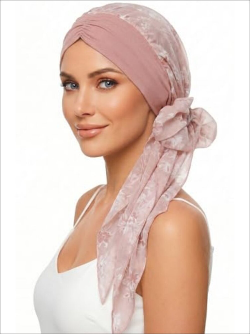Satin Lined Chiffon Head Wrap Chemo Headwear Turban for Women